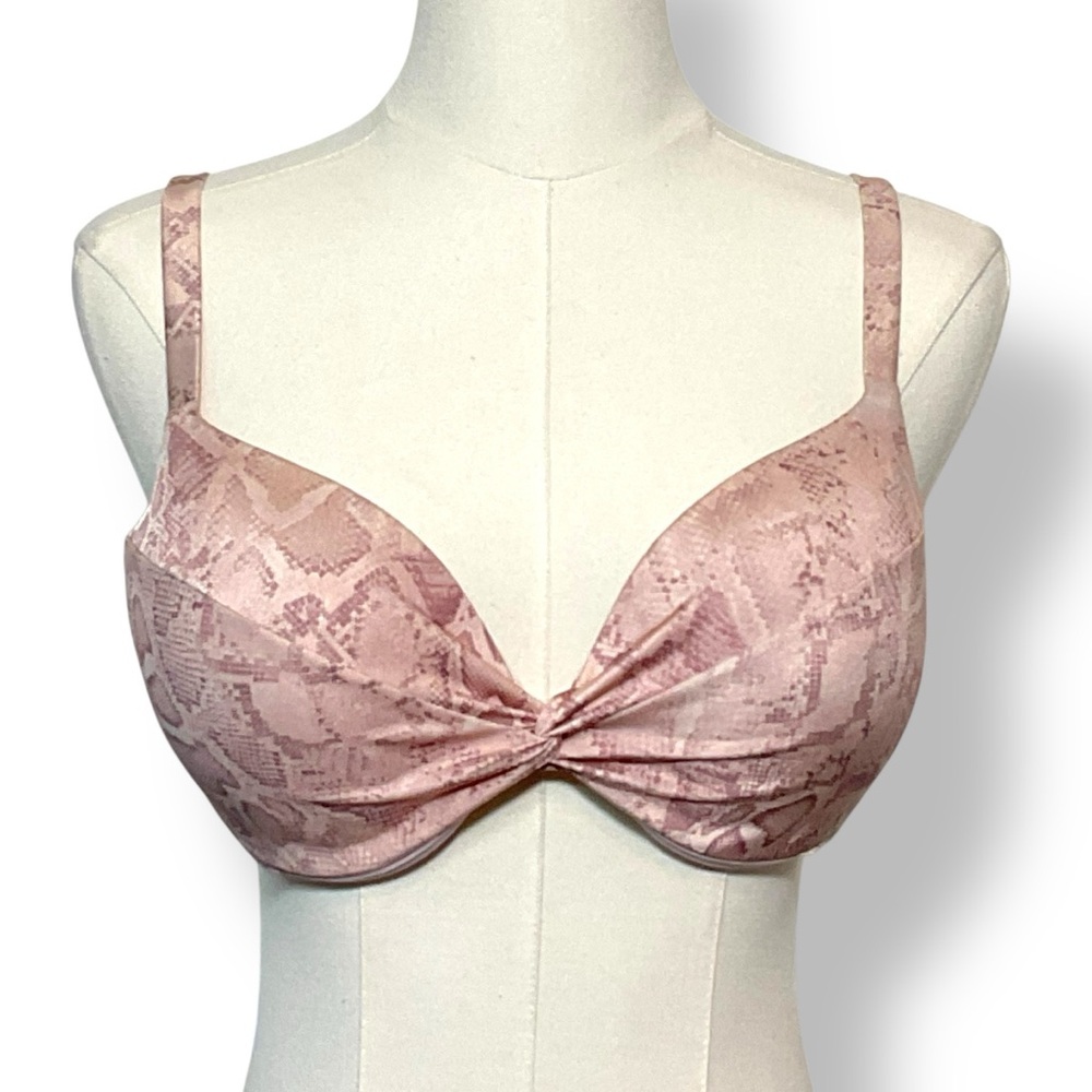 Victoria’s Secret Bra 36 C Pink Snakeskin Print Padded Push Up Support‎